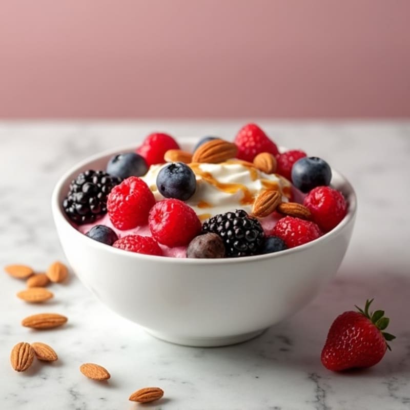 Creamy Greek Yogurt Bowl with Mixed Berries and Toasted Almonds