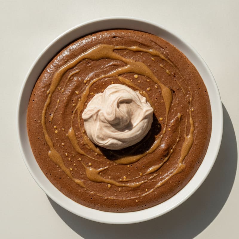 Silky Protein Chocolate Pudding with Almond Butter Swirl