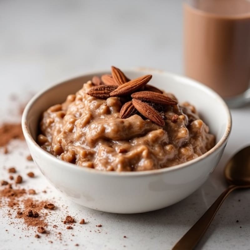 Creamy Chocolate Almond Protein Overnight Oats