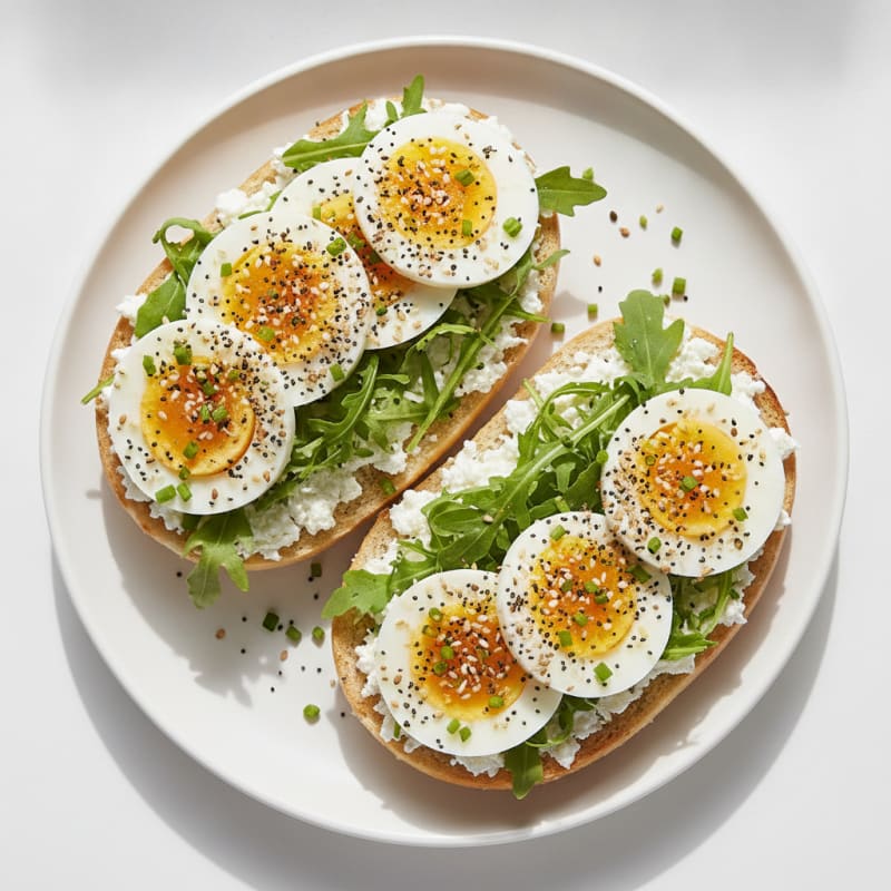 Savory Open-Faced Bagel Snack