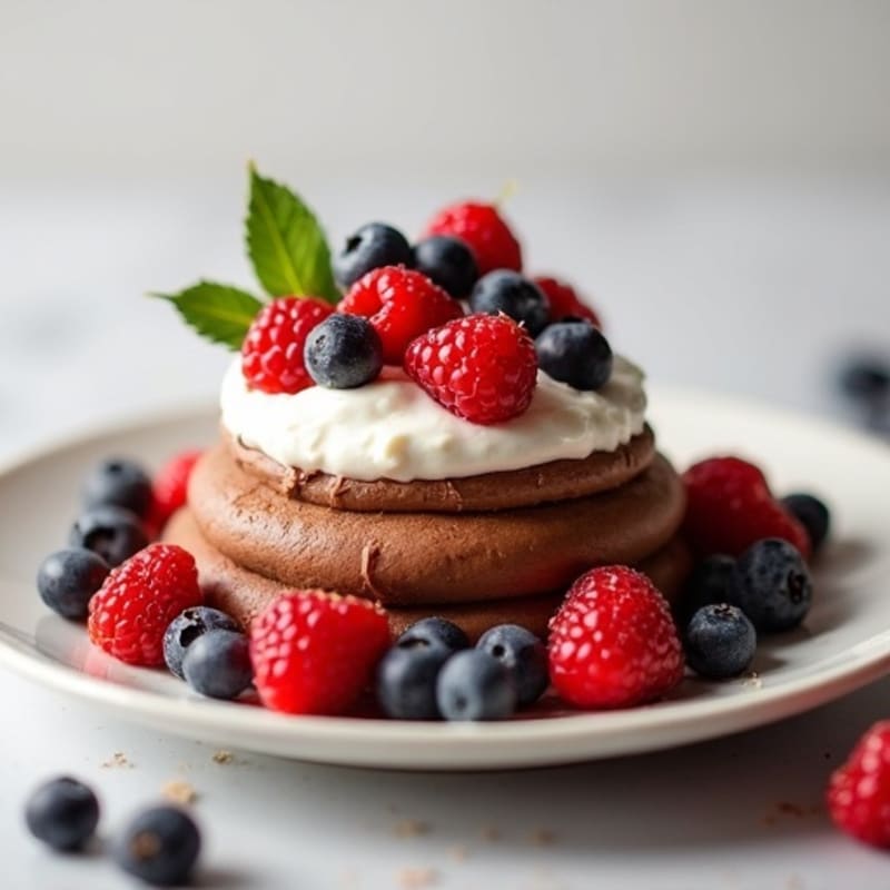 Chocolate Protein Mousse with Cottage Cheese and Berries