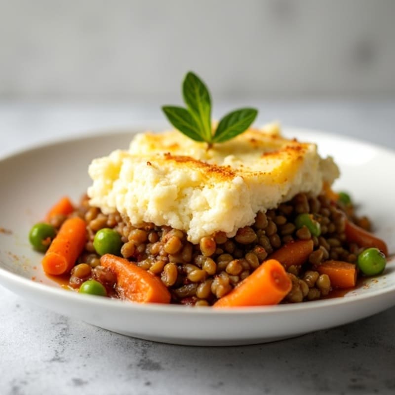 Hearty Lentil Shepherd's Pie with Creamy Cauliflower Topping