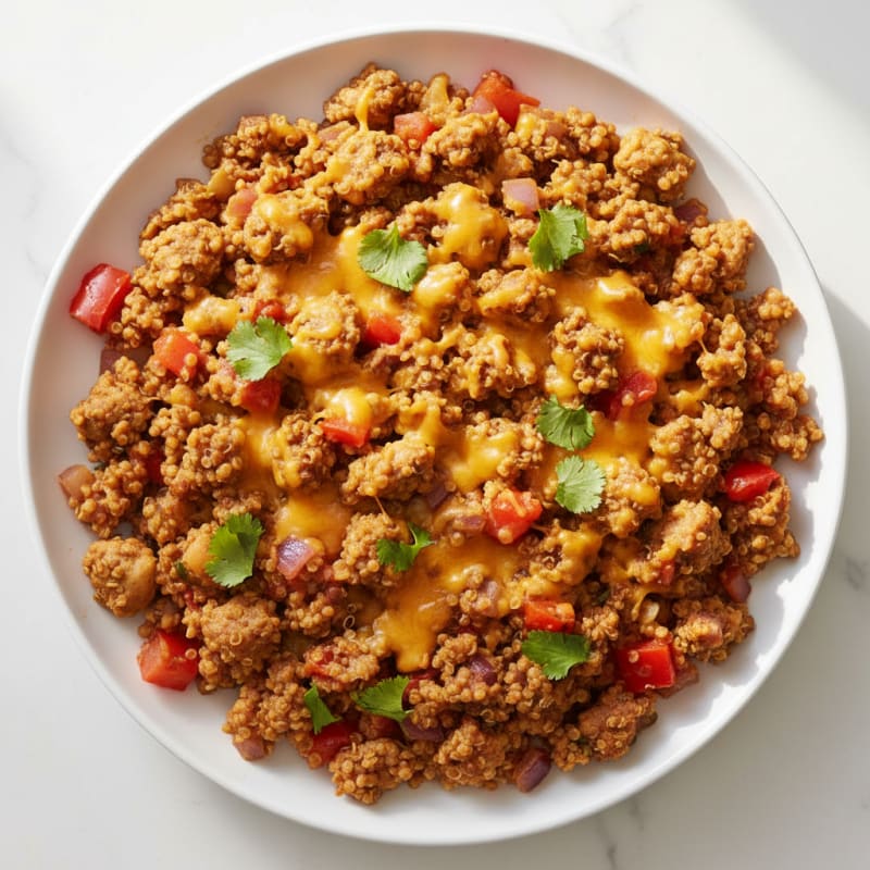 Mexican Ground Chicken and Quinoa Skillet