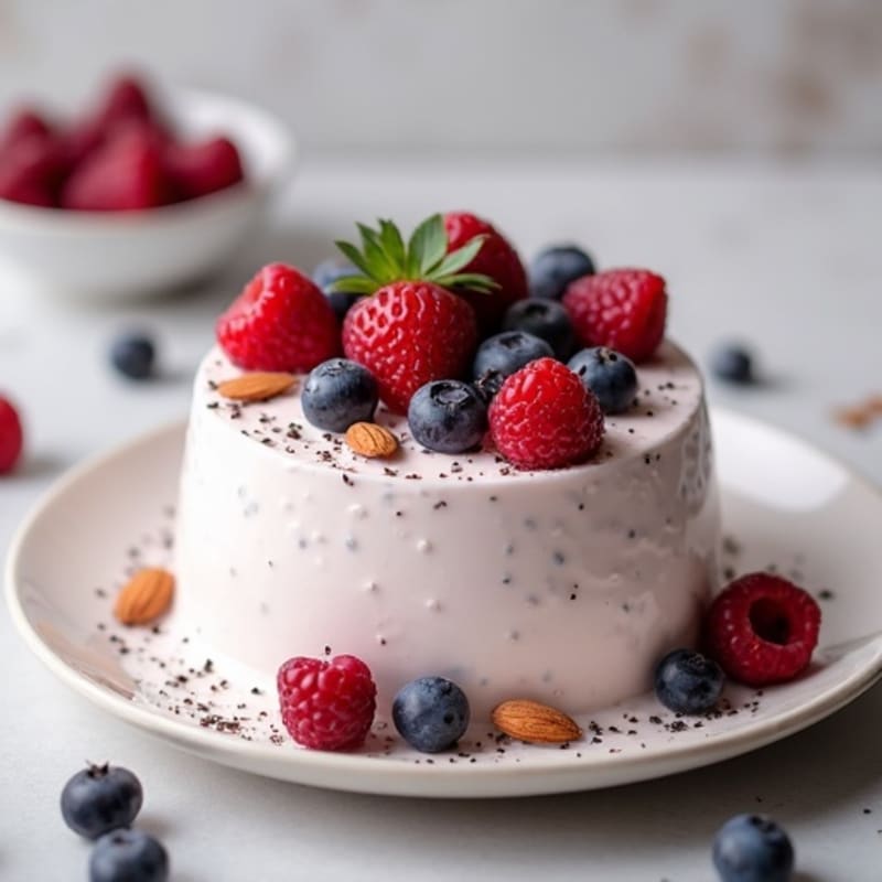 Silky Greek Yogurt Protein Mousse with Mixed Berries