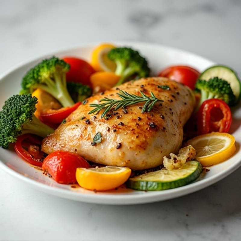 Lemon Herb Roasted Chicken with Crispy Roasted Vegetables
