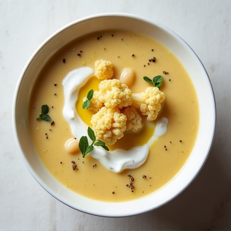 Creamy Roasted Garlic Cauliflower Potato Soup