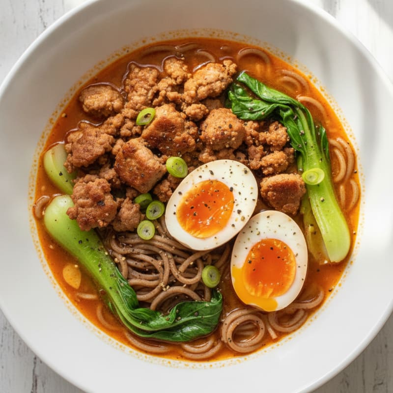 Sriracha Pork Ramen with Jammy Egg