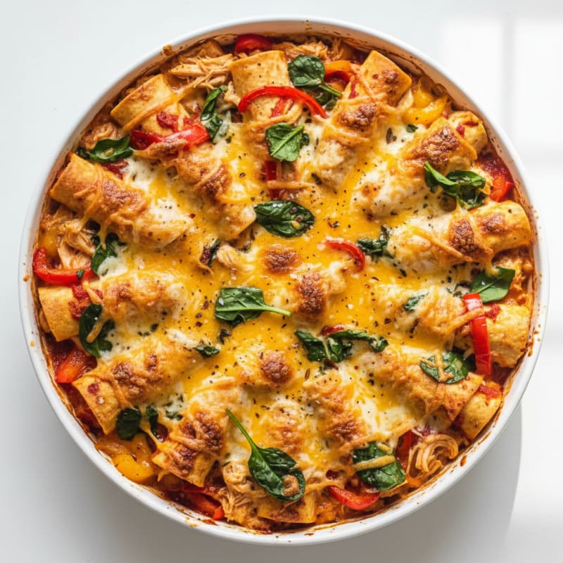 Creamy Chili Chicken Enchilada Bake