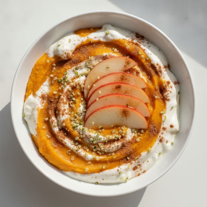 Cinnamon Apple Pumpkin Protein Yogurt Bowl