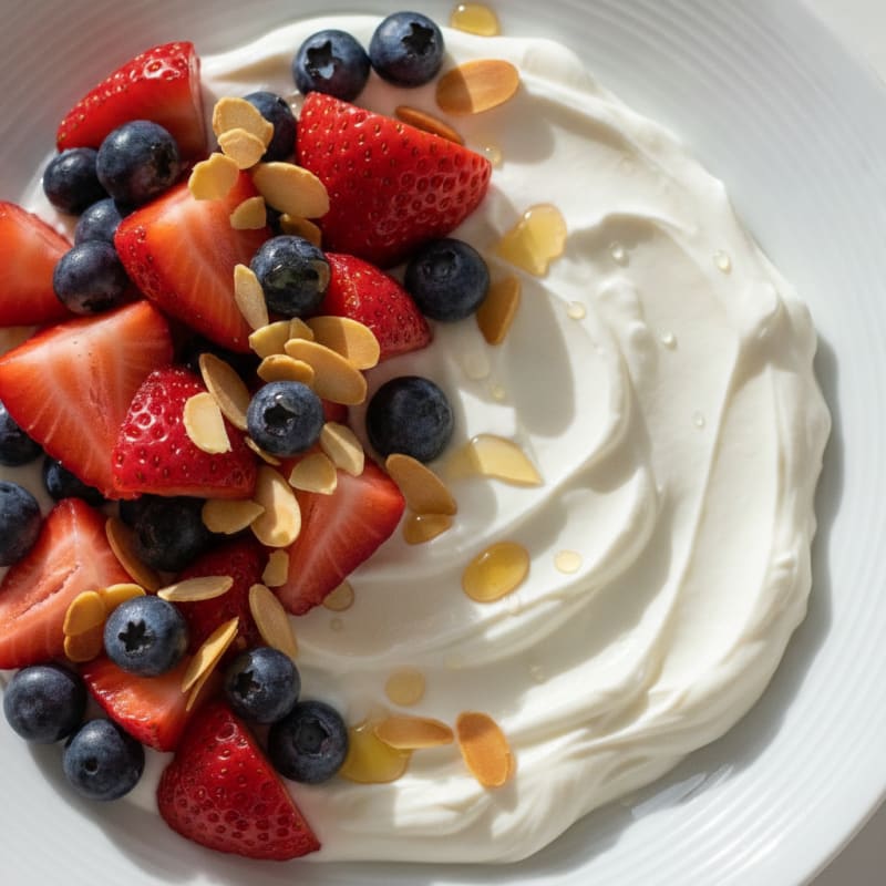 Silky Greek Yogurt Protein Pudding with Fresh Berries