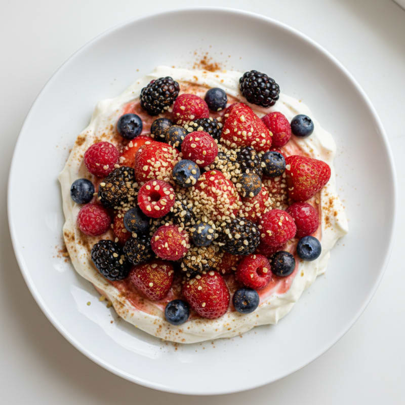 Greek Yogurt Protein Pudding with Berries
