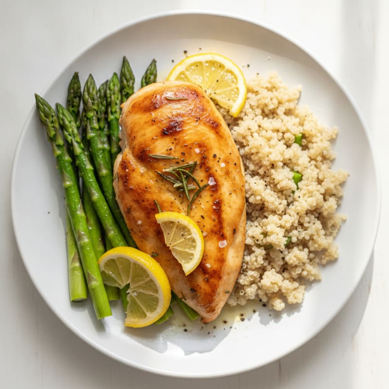 Lemon Herb Roasted Chicken with Asparagus