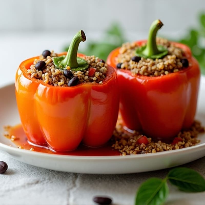 Baked Lean Ground Beef Stuffed Bell Peppers