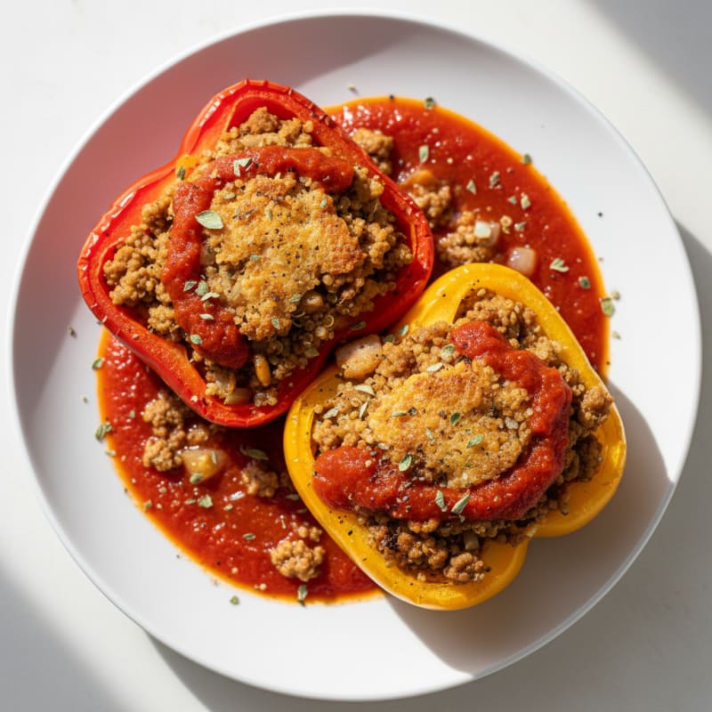 Quinoa and Turkey Stuffed Bell Peppers