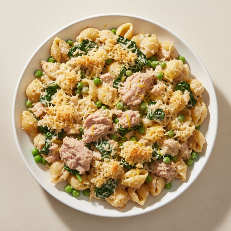 Creamy Lemon-Herb Tuna Pasta Bake