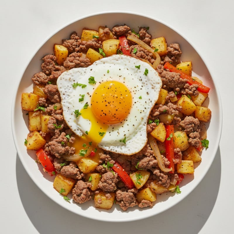 Savory Ground Beef and Potato Hash