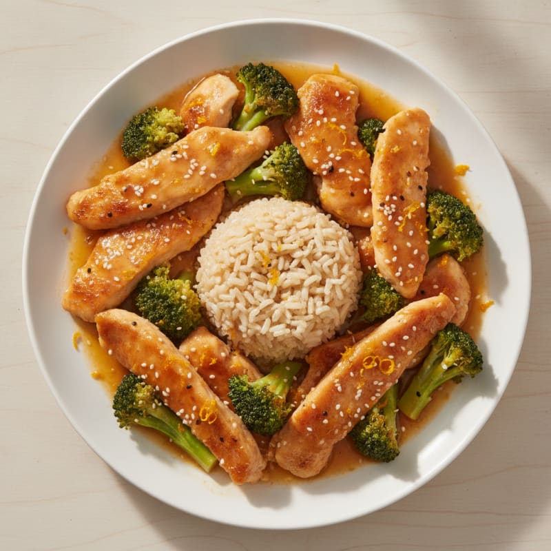 Orange Glazed Chicken and Broccoli