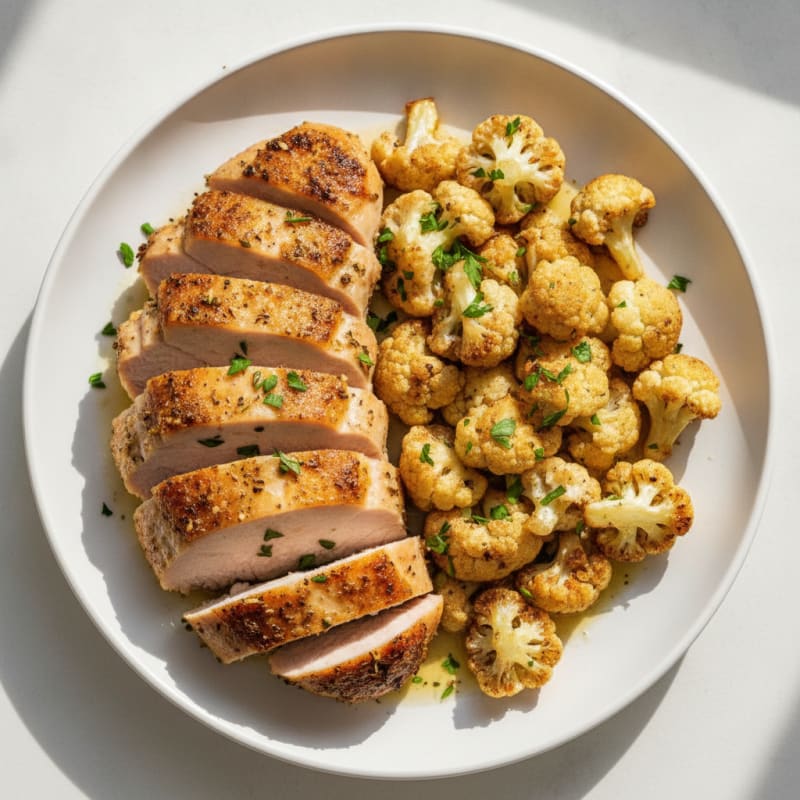 Seared Turkey Breast with Roasted Cauliflower