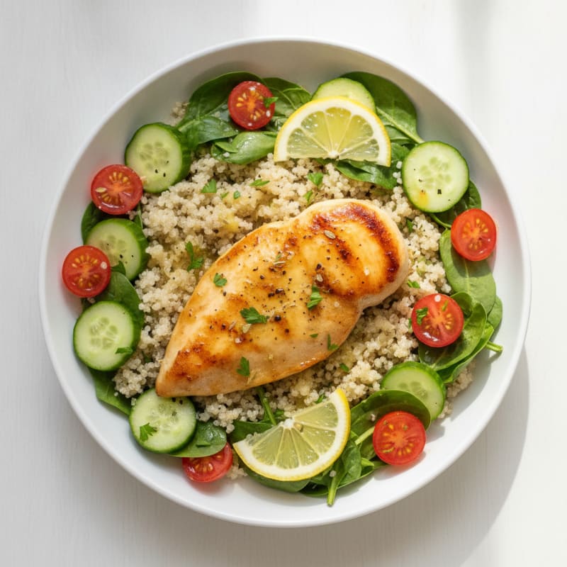Lemon Herb Chicken and Quinoa Bowl