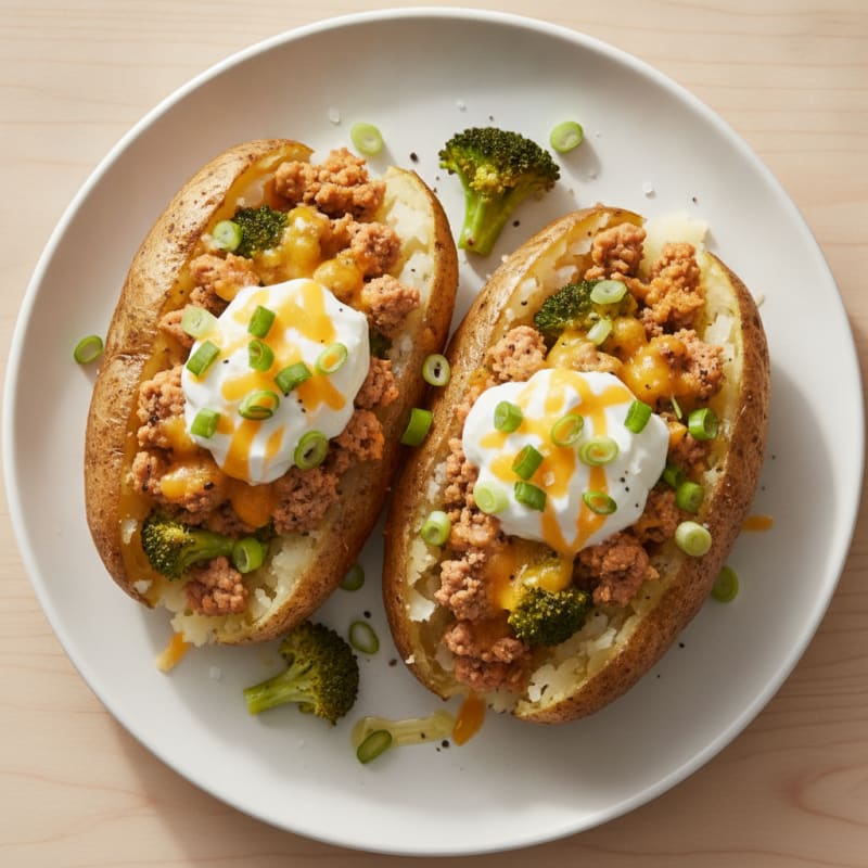 Loaded Baked Potatoes with Savory Toppings