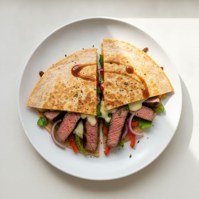 Pan-Seared Steak and Pepper Quesadillas