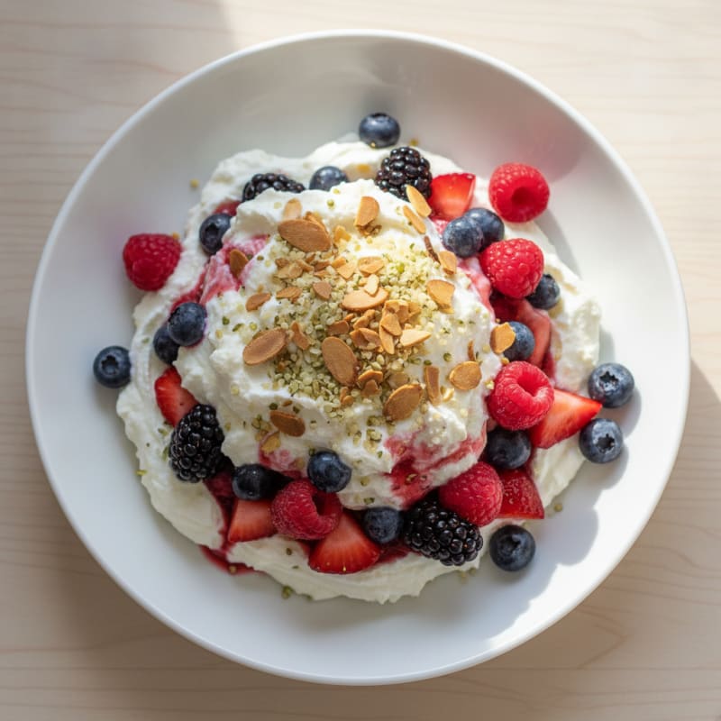 Greek Yogurt Protein Parfait with Mixed Berries