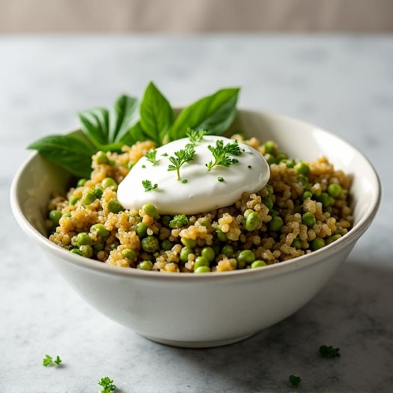 Creamy Green Lentils with Fluffy Brown Rice and Fresh Herbs