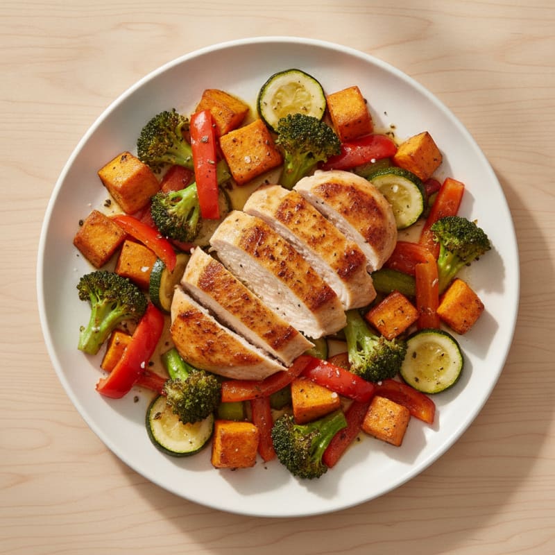Pan-Seared Chicken with Roasted Vegetables