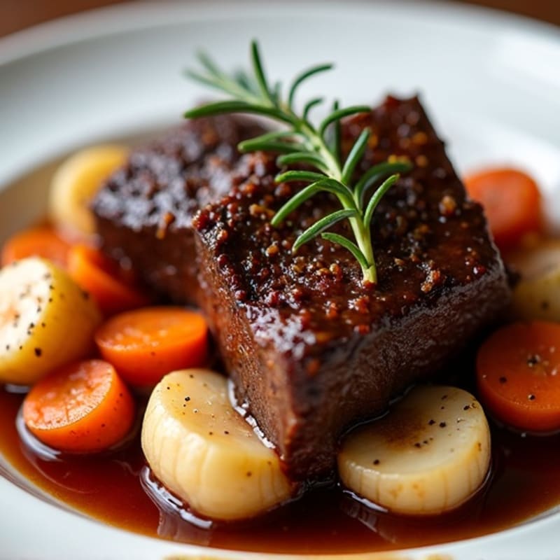 Red Wine Braised Short Ribs with Root Vegetables