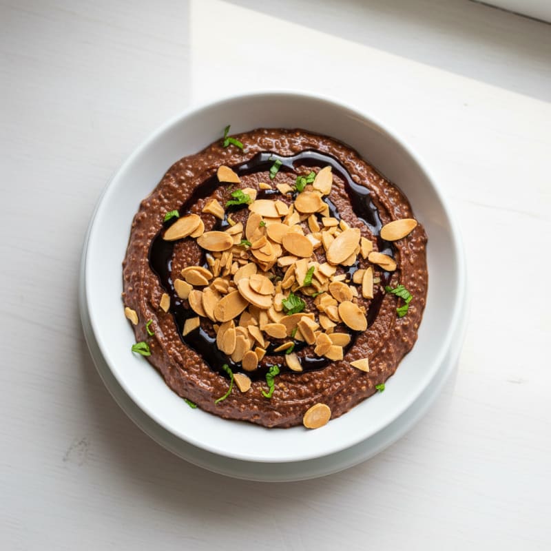 Silky Chocolate Protein Pudding with Toasted Almonds