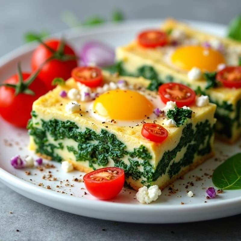 Protein-Packed Spinach and Feta Egg Bake