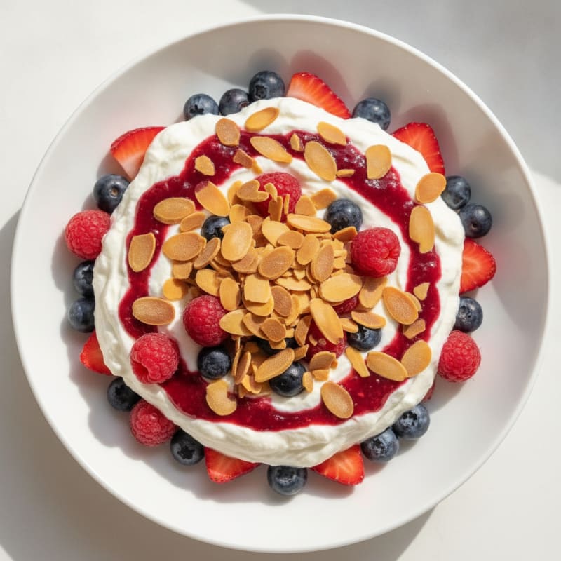 Greek Yogurt Protein Parfait with Mixed Berries
