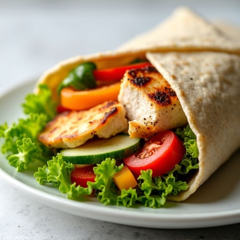 Lemon-Herb Grilled Chicken and Crisp Veggie Wrap
