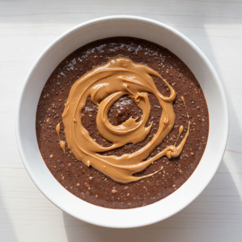 Protein Chocolate Pudding with Chia and Peanut Butter