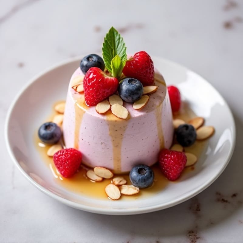 Greek Yogurt Protein Mousse with Mixed Berries