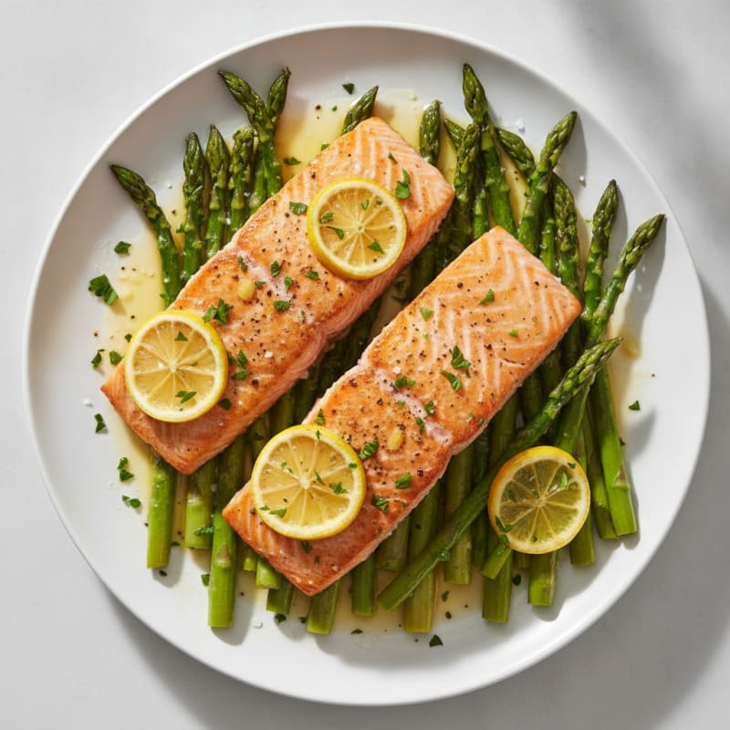 Baked Lemon Herb Salmon with Asparagus