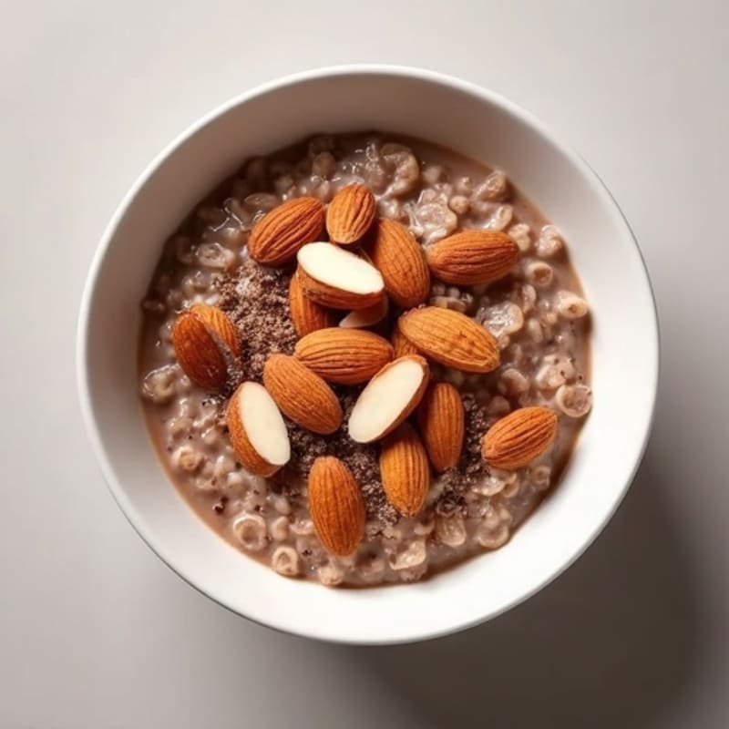Protein Oats with Chocolate Whey and Sliced Almonds