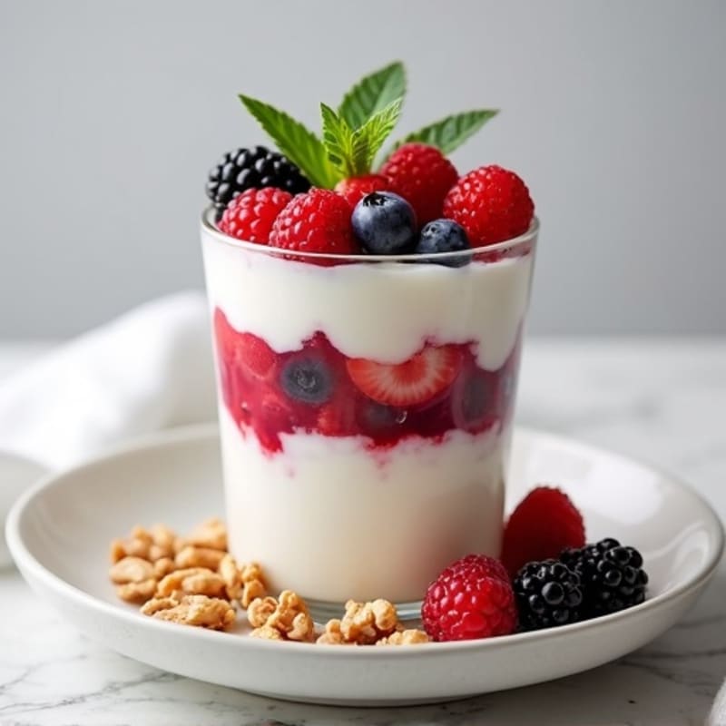 Silky Greek Yogurt Protein Parfait with Berries