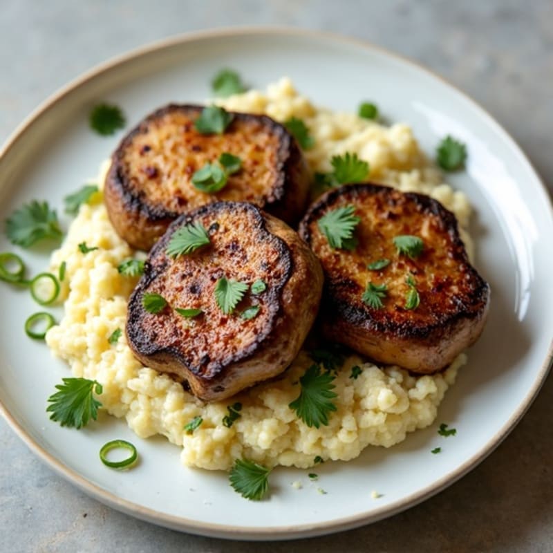 Herb-Roasted Portobello Steaks with Garlic Cauliflower Mash