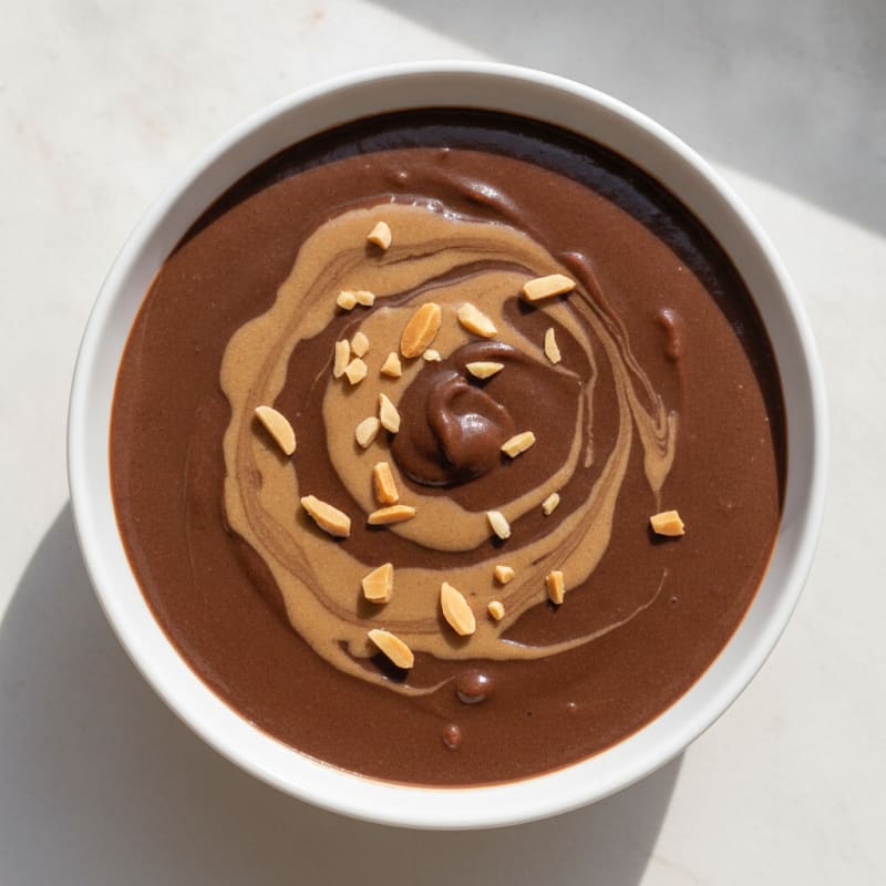 Silky Chocolate Protein Pudding with Almond Butter Swirl