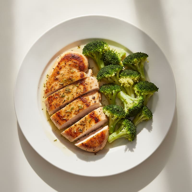 Lemon Herb Chicken Breast with Steamed Broccoli