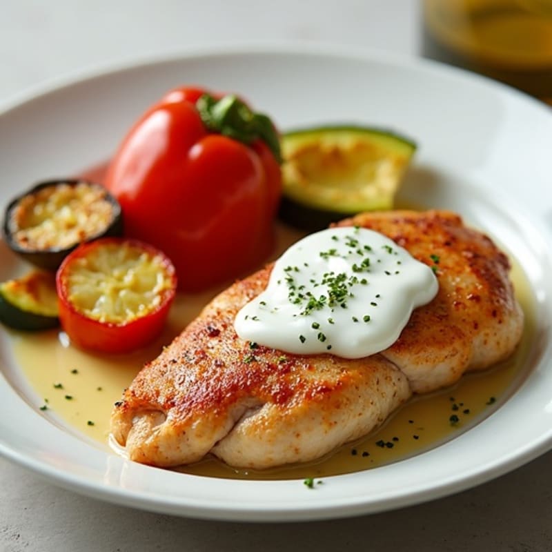 Creamy Spiced Chicken with Roasted Vegetables