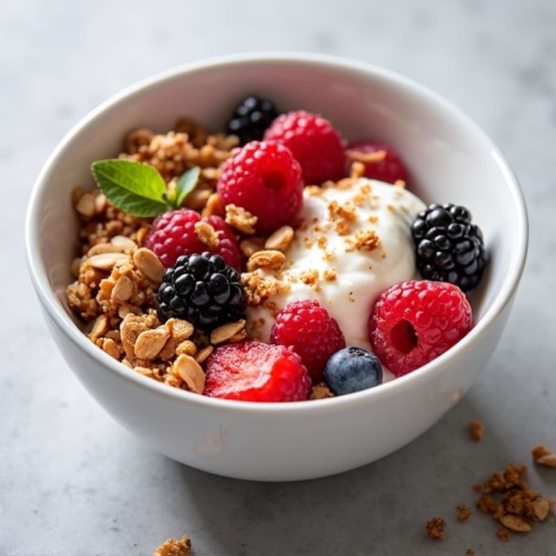 Cottage Cheese and Berry Protein Bowl with Almonds