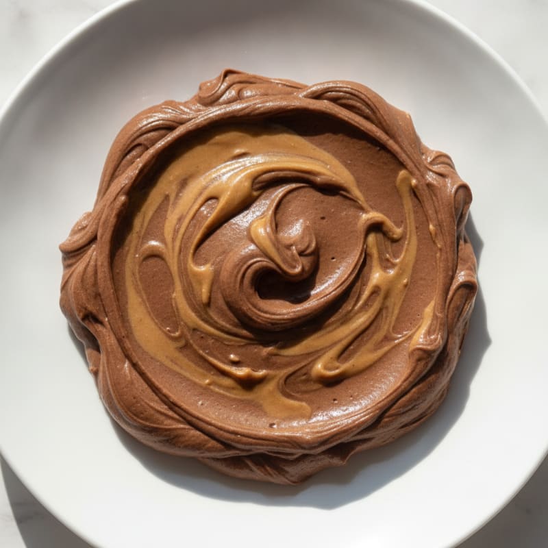 Silky Chocolate Protein Mousse with Almond Butter Swirl