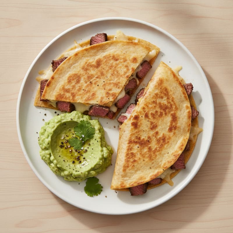 Carne Asada Quesadillas with Guacamole