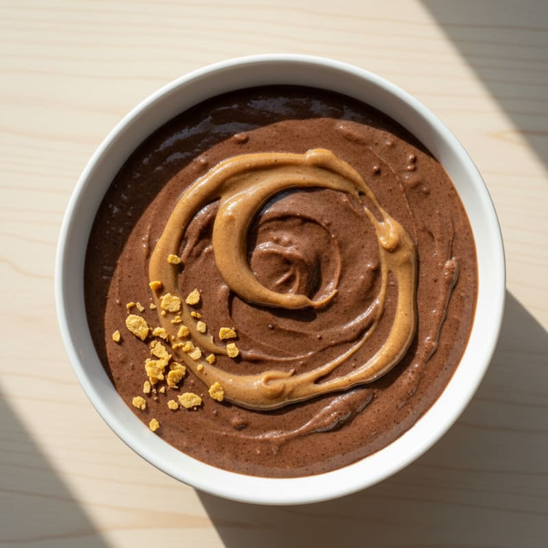 Silky Chocolate Protein Pudding with Almond Butter