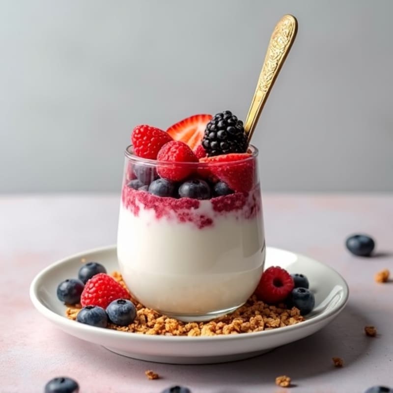 Greek Yogurt Protein Parfait with Mixed Berries