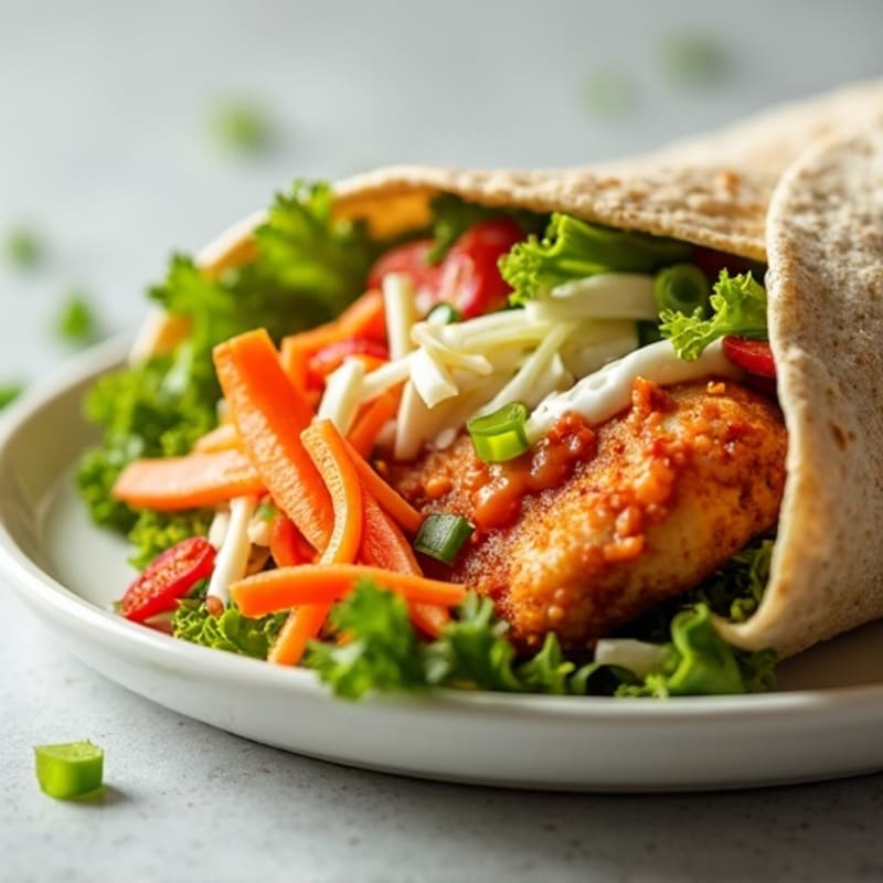 Crispy Buffalo Chicken Wrap with Fresh Slaw