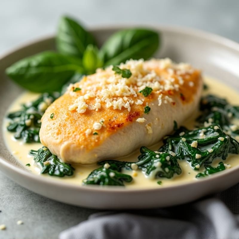 Creamy Baked Chicken with Spinach and Artichoke