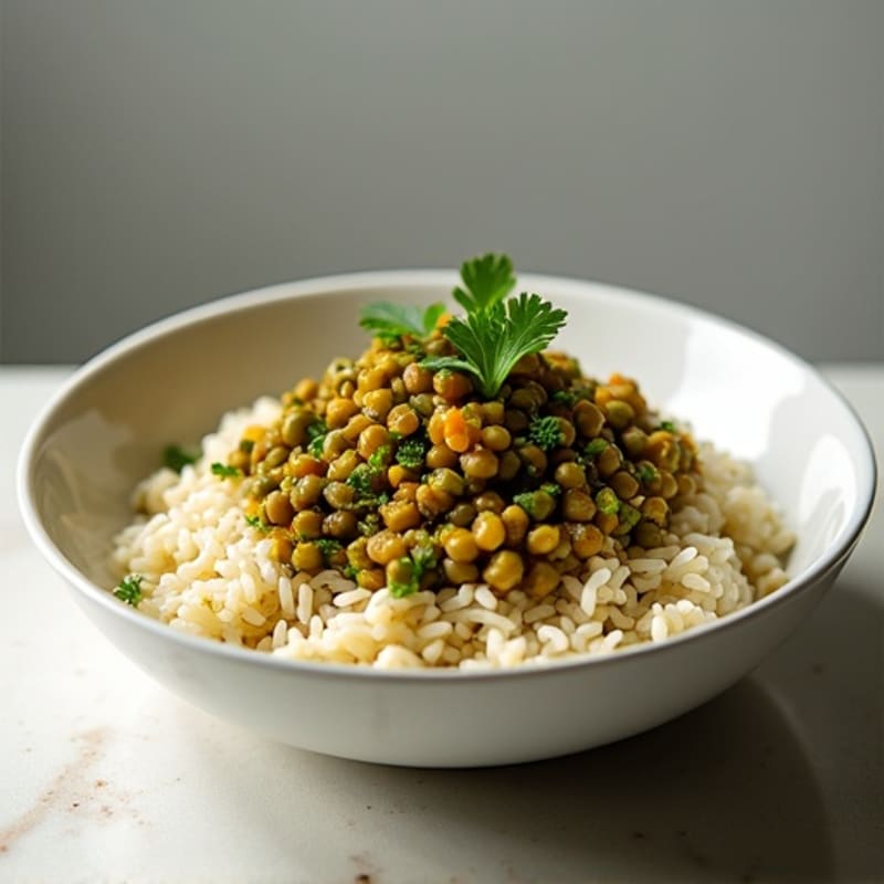 Herb-Spiced Lentils with Fluffy Jasmine Rice